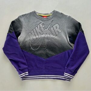 Nike Air 90s Retro Gray Purple Colorblock Crewneck Sweatshirt Size Small